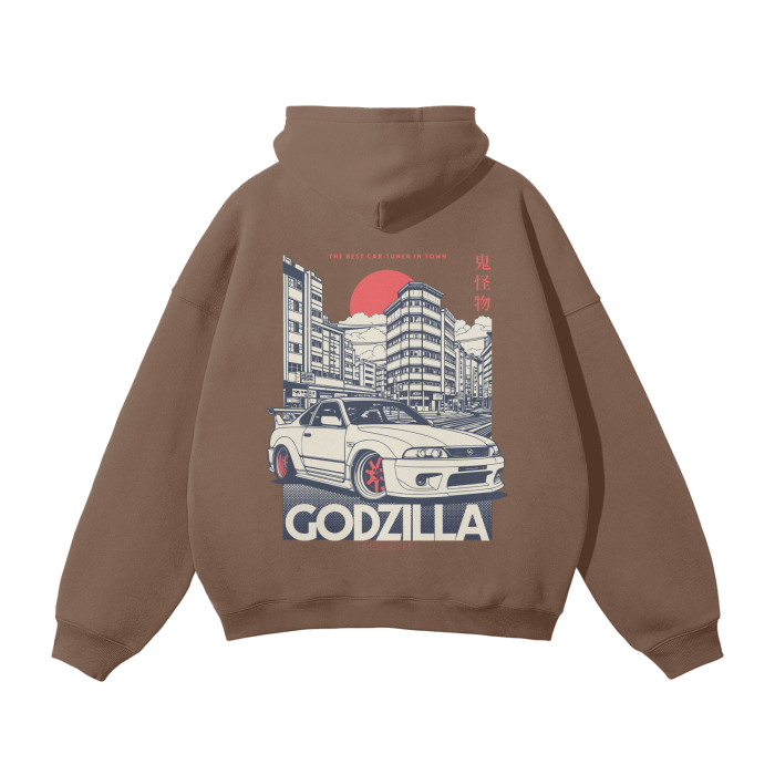 Godzilla Oversized Premium Fleece Hoodie