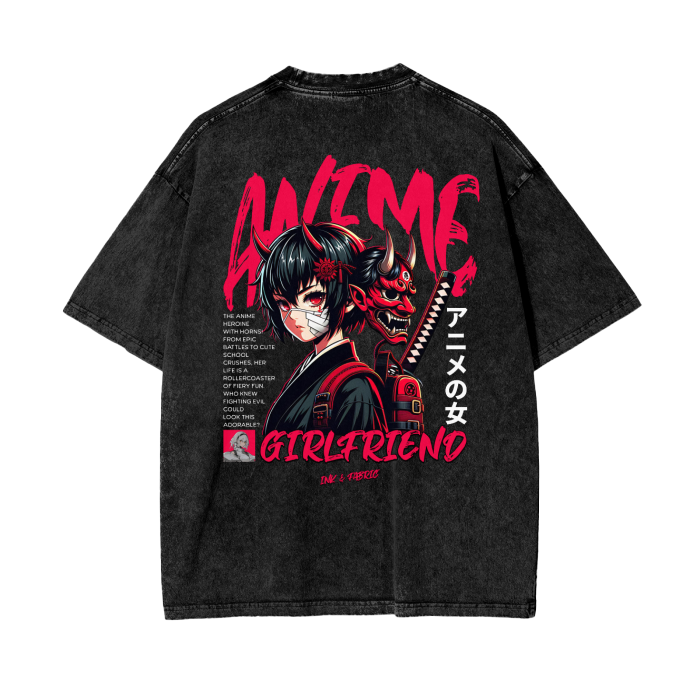 Anime Girlfriend Vintage Oversize T-Shirt