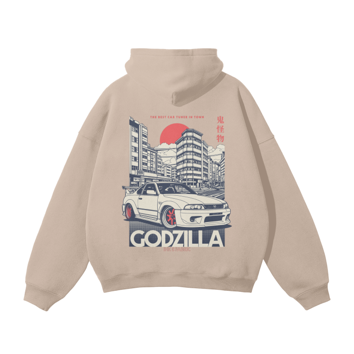 Godzilla Oversized Premium Fleece Hoodie