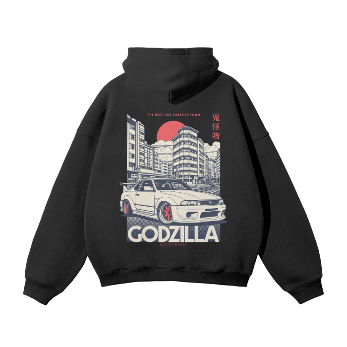 Godzilla Oversized Premium Fleece Hoodie