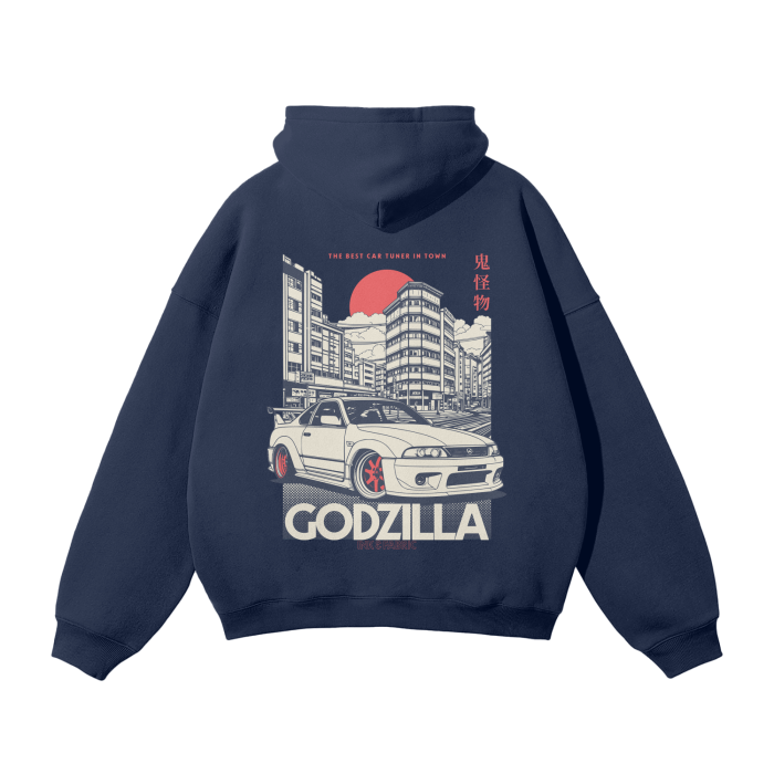 Godzilla Oversized Premium Fleece Hoodie