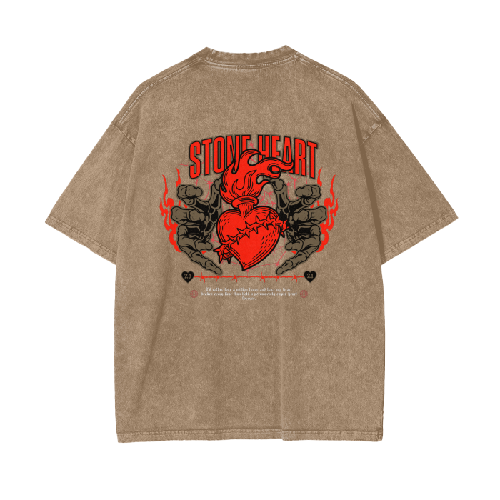 Stone Heart Vintage Oversized T-Shirt