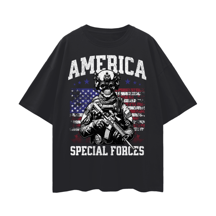 America Special Forces Oversize Deep Drop Shoulder Tee