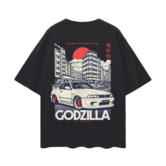 Godzilla Oversize Deep Drop Shoulder Tee