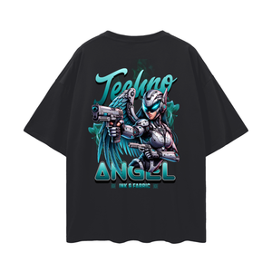 Techno Angel Oversize Deep Drop Shoulder Tee