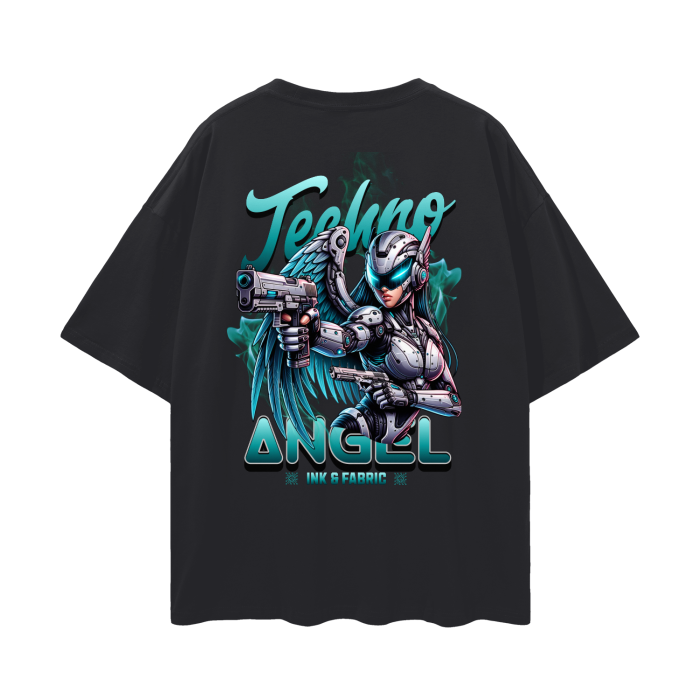 Techno Angel Oversize Deep Drop Shoulder Tee