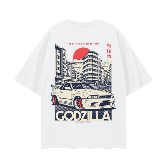 Godzilla Oversize Deep Drop Shoulder Tee