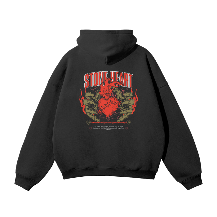 Stone Heart Oversized Premium Fleece Hoodie