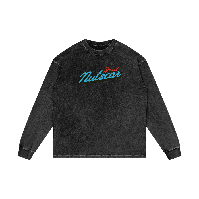 Speed Nutscar Acid Wash Oversize Long Sleeve T-Shirt