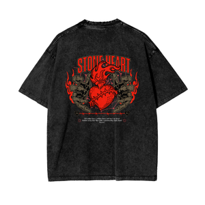 Stone Heart Vintage Oversized T-Shirt