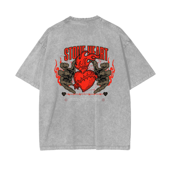 Stone Heart Vintage Oversized T-Shirt