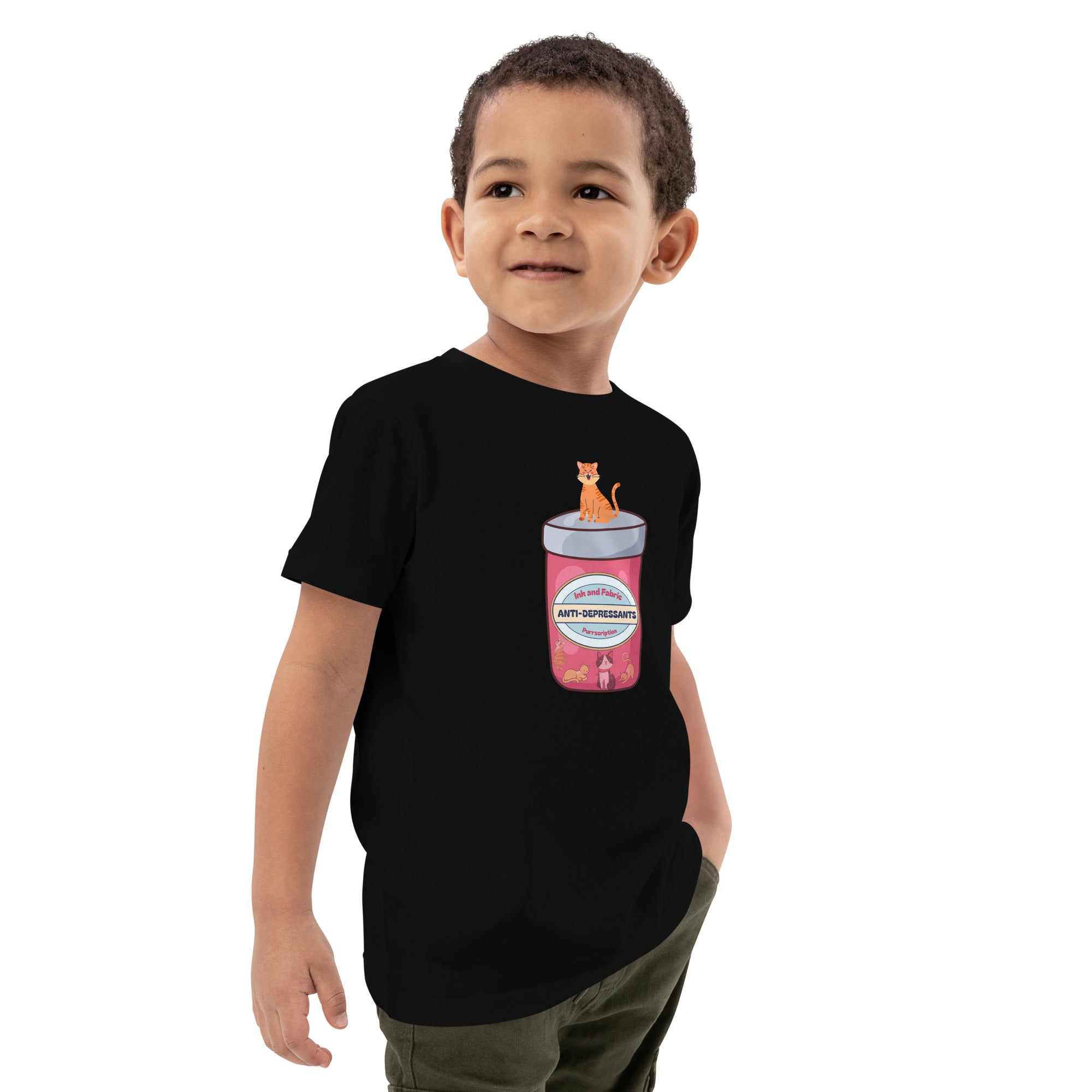 Kitten Anti-Depressants Organic cotton kids t-shirt